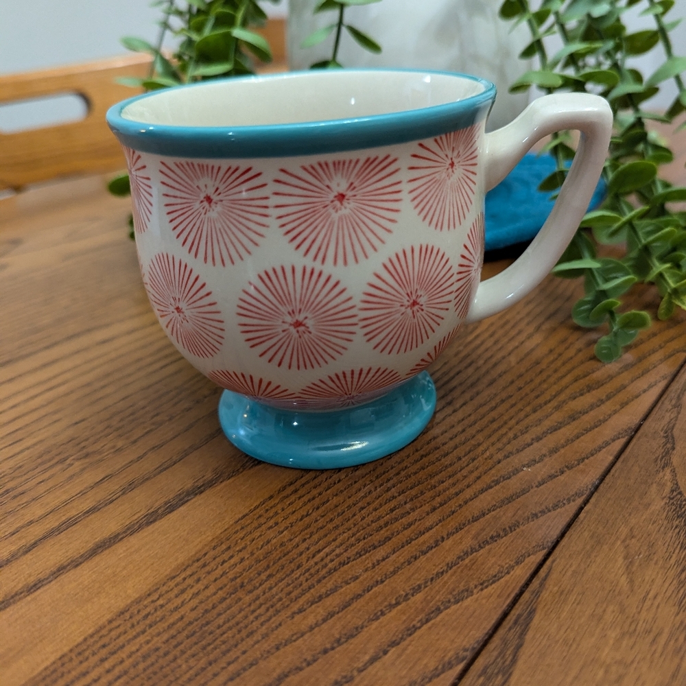The Pioneer  Woman Starburst, Footed Hot Chocolate, Coffee Cup Mug Turqu…